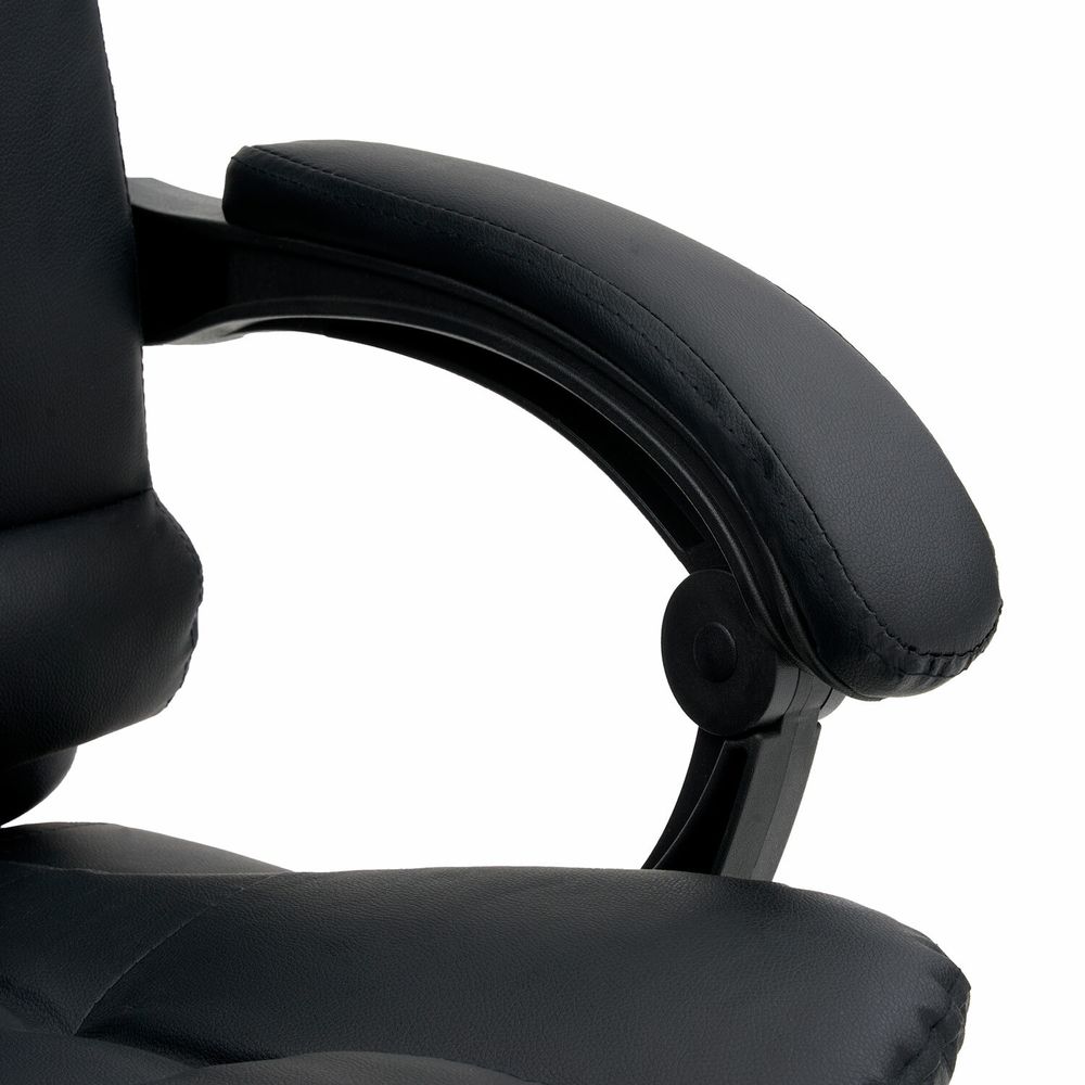 Кресло офисное CROMEX "Lounge MS-007", подножка, 6 массажных модулей, экокожа, черное