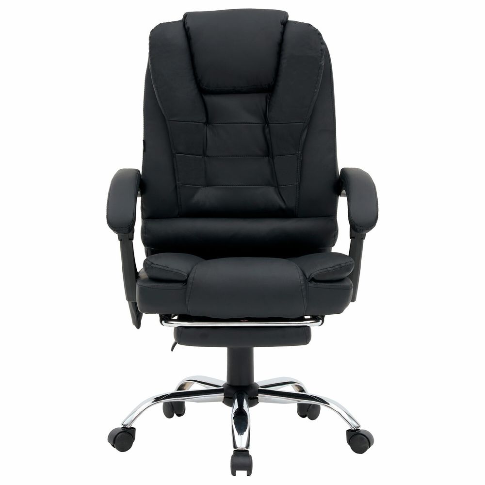 Кресло офисное CROMEX "Lounge MS-007", подножка, 6 массажных модулей, экокожа, черное