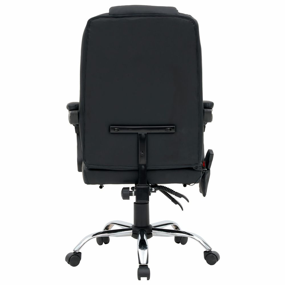 Кресло офисное CROMEX "Lounge MS-007", подножка, 6 массажных модулей, экокожа, черное