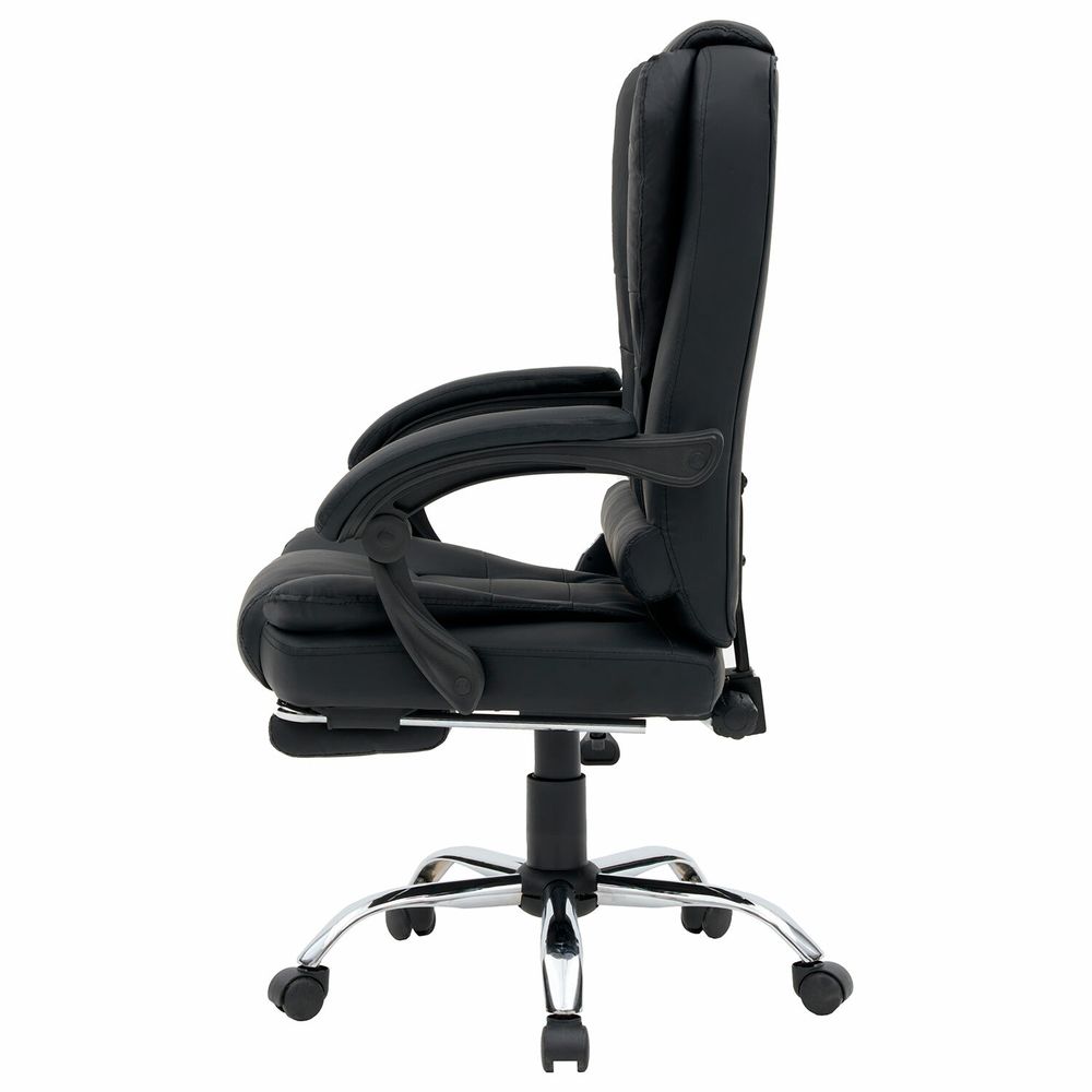 Кресло офисное CROMEX "Lounge MS-007", подножка, 6 массажных модулей, экокожа, черное