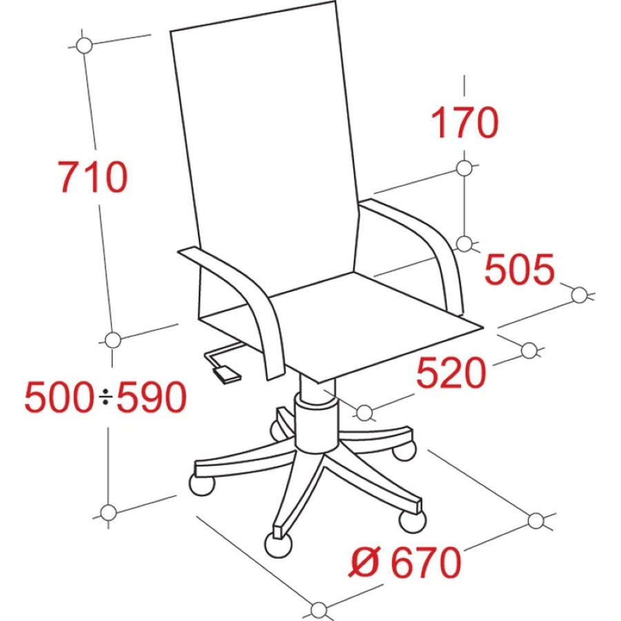 Кресло EChair-524 TPU (искусственная кожа черная, хром)