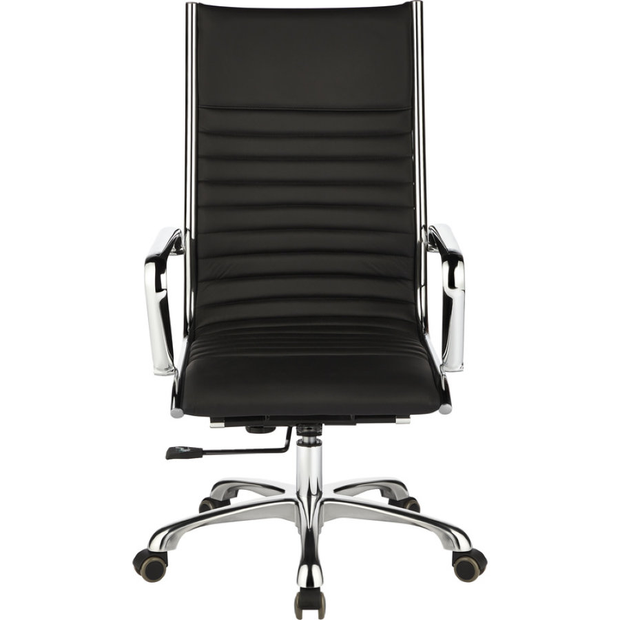 Кресло EChair-704 TL кожа черная, хром