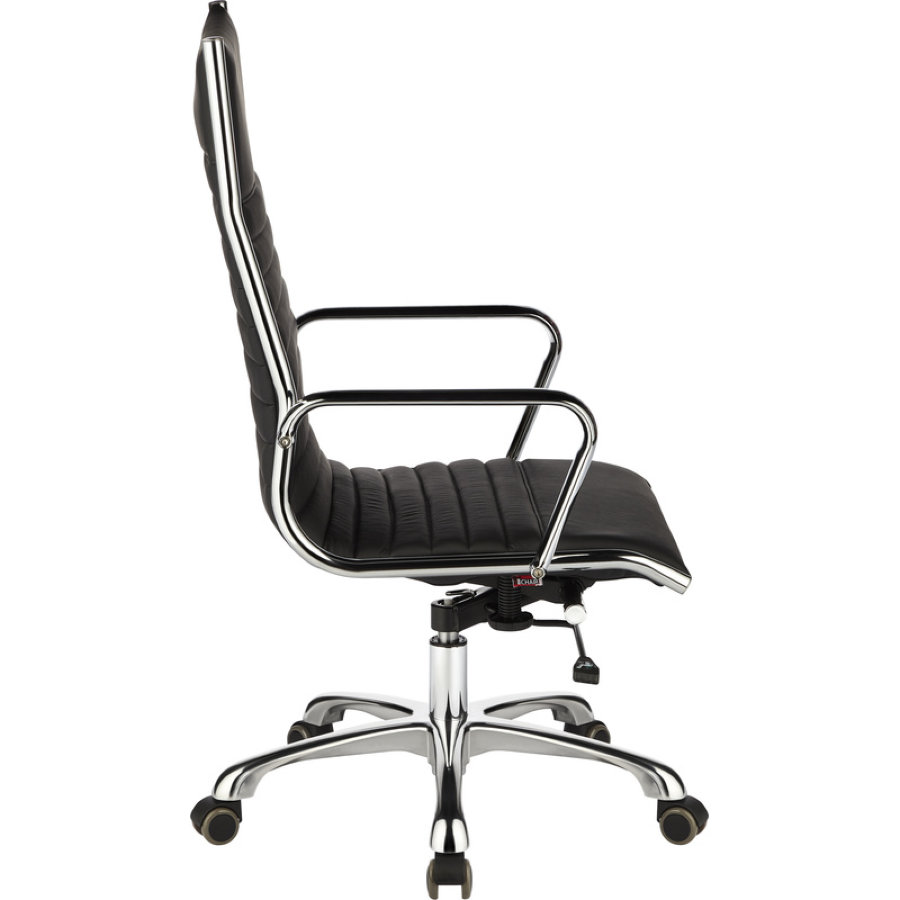Кресло EChair-704 TL кожа черная, хром