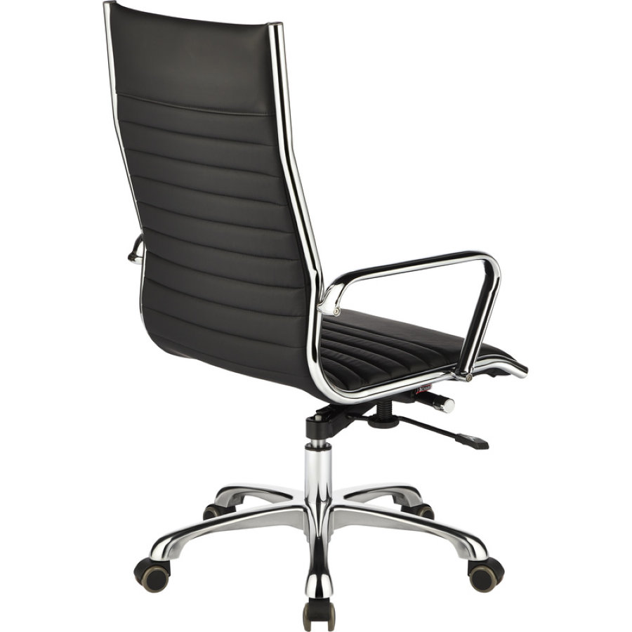 Кресло EChair-704 TL кожа черная, хром