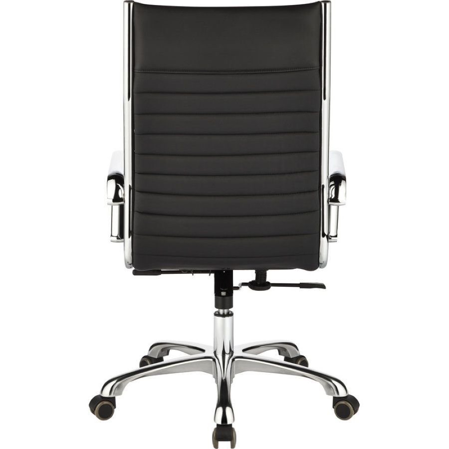 Кресло EChair-704 TL кожа черная, хром