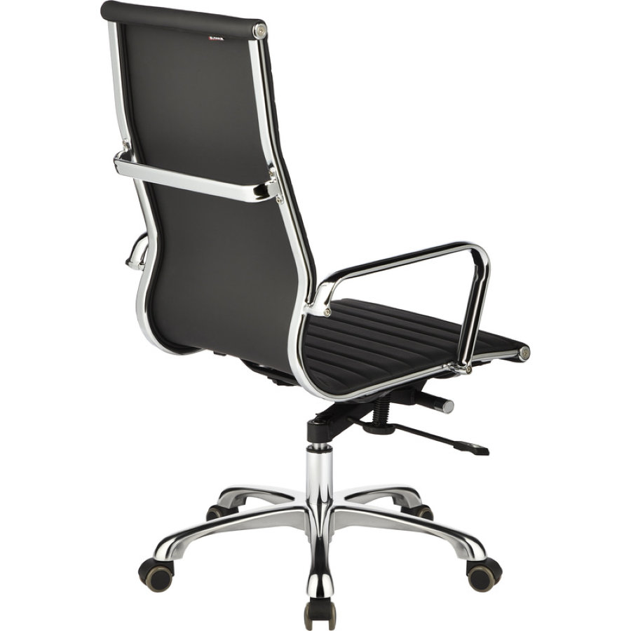 Кресло EChair-705 TPU, экокожа черная, хром