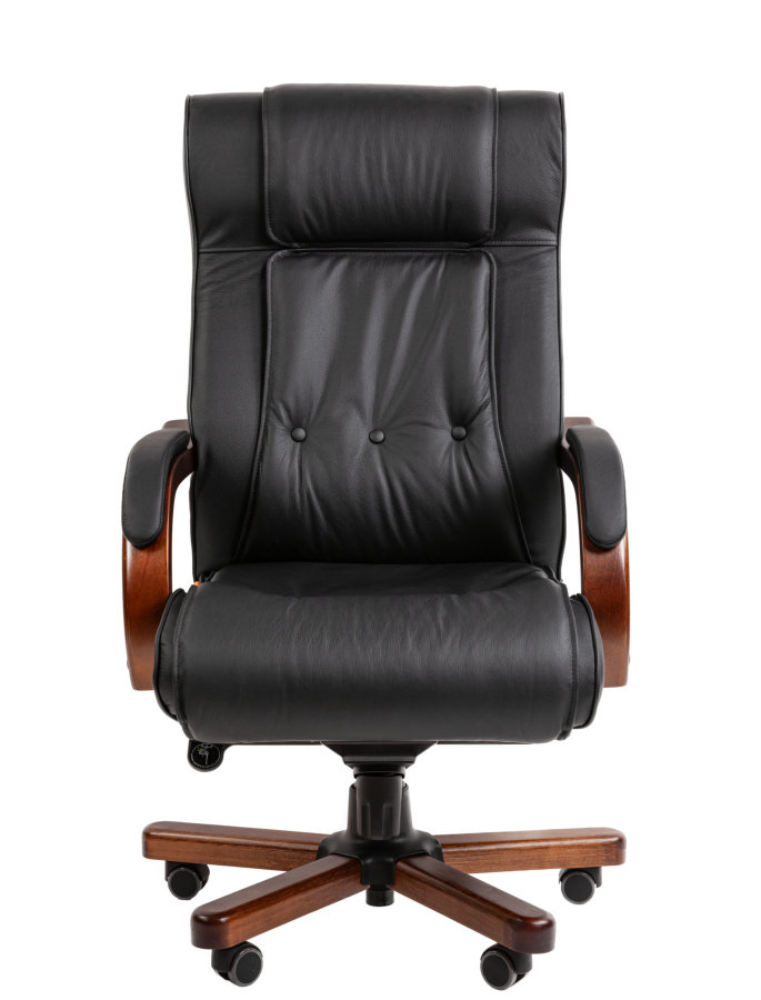 Кресло офисное CH-653 кожа черная