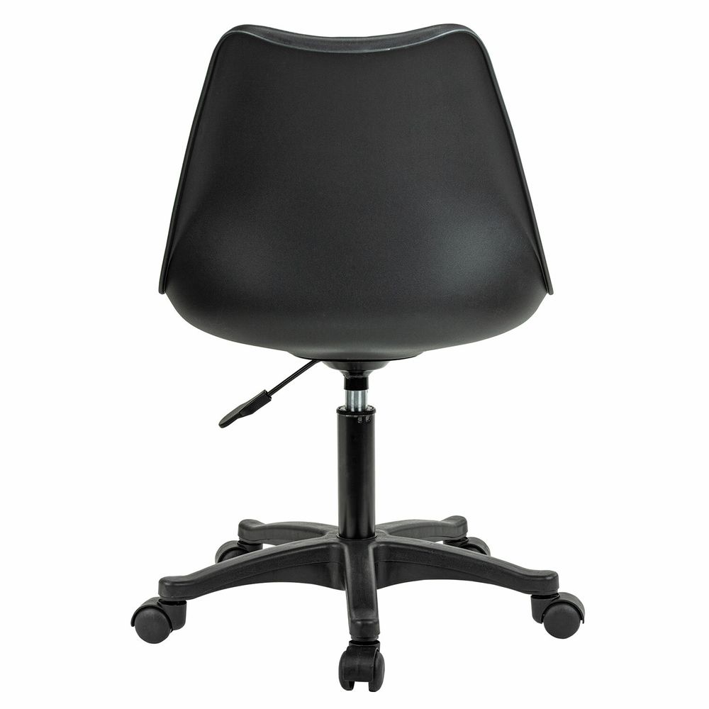 Кресло стул BRABIX "Eames MG-310 PL", пластик черный, экокожа черная