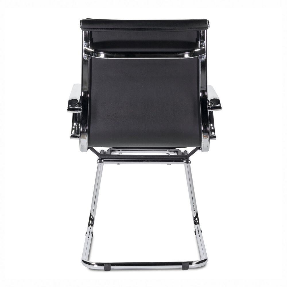 Кресло для приемных и переговорных BRABIX "Kayman CF-102", экокожа, хром, черное