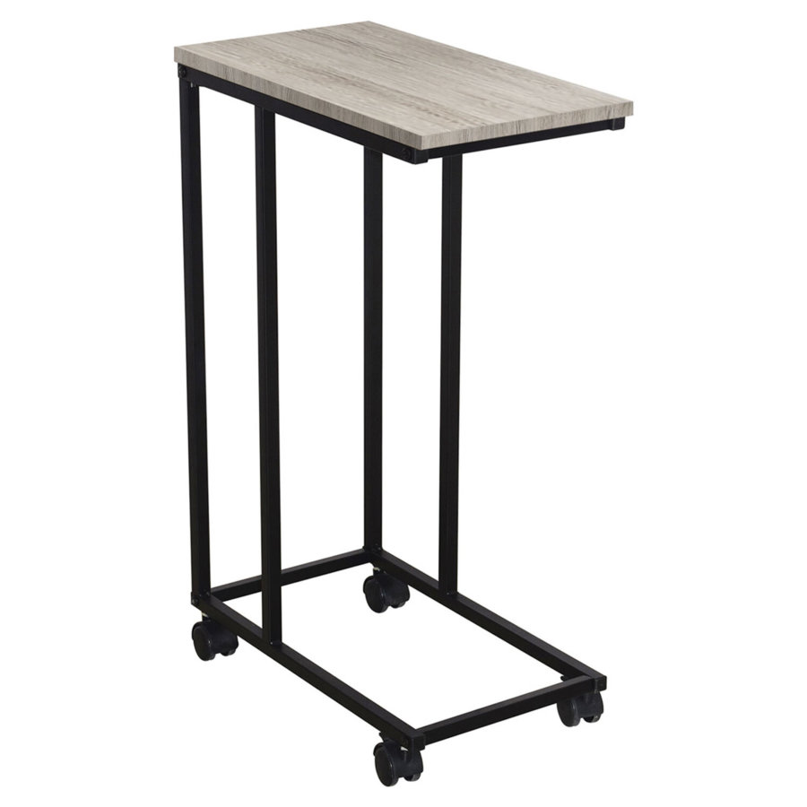 Стол журнальный BRABIX "LOFT CT-001", 450х250х680 мм, на колёсах, металлический каркас, цвет дуб антик