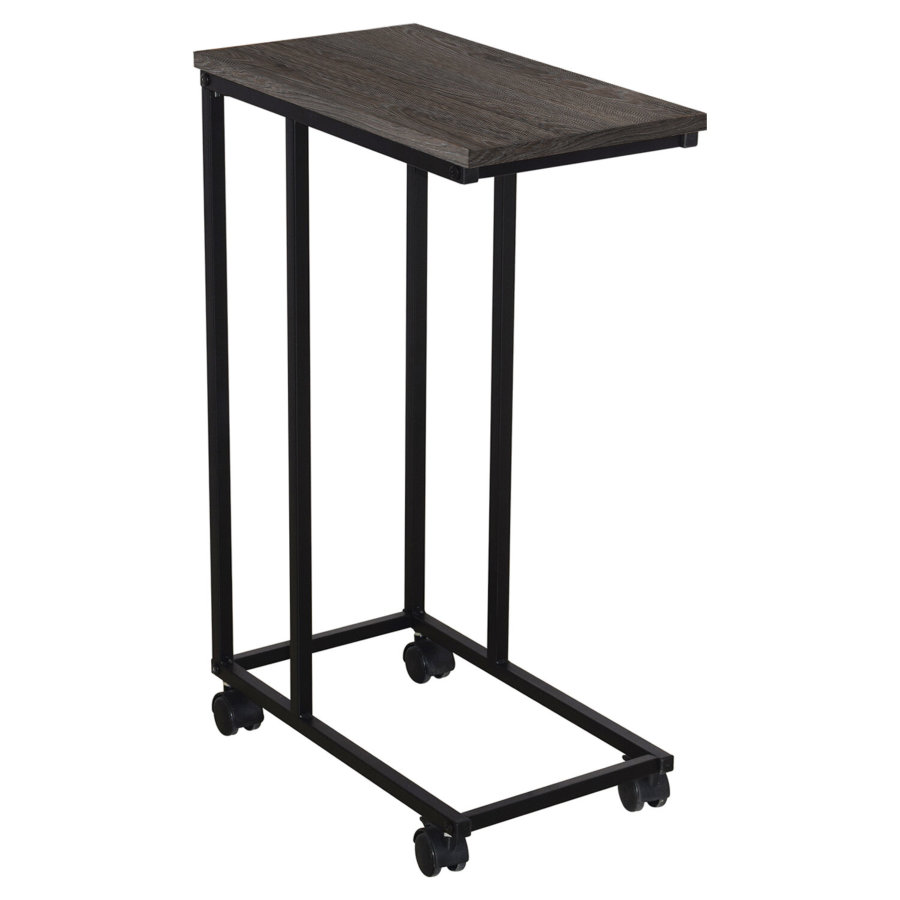 Стол журнальный BRABIX "LOFT CT-001", 450х250х680 мм, на колёсах, металлический каркас, цвет морёный дуб