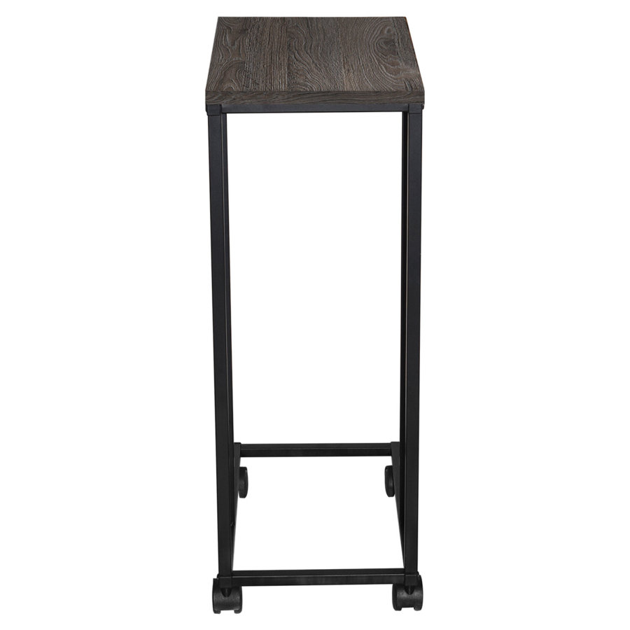 Стол журнальный BRABIX "LOFT CT-001", 450х250х680 мм, на колёсах, металлический каркас, цвет морёный дуб