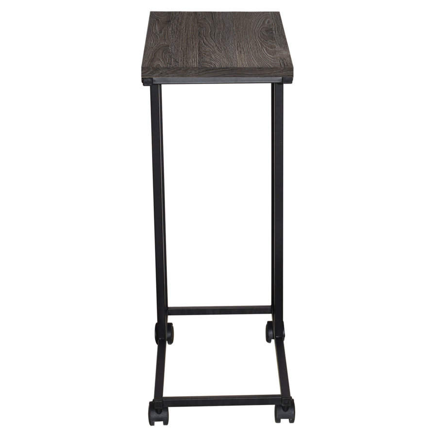 Стол журнальный BRABIX "LOFT CT-001", 450х250х680 мм, на колёсах, металлический каркас, цвет морёный дуб