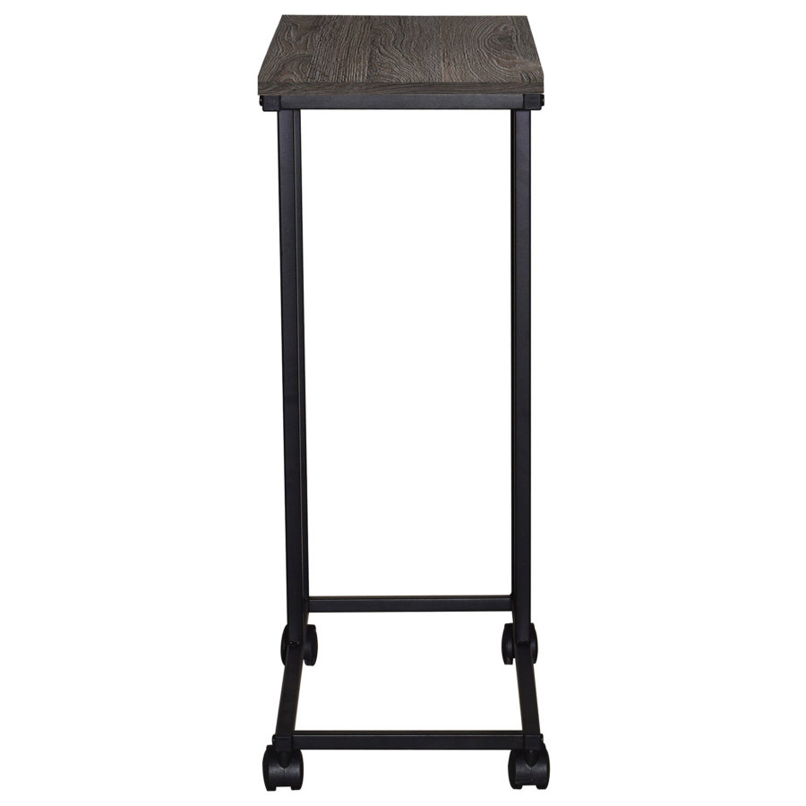 Стол журнальный BRABIX "LOFT CT-001", 450х250х680 мм, на колёсах, металлический каркас, цвет морёный дуб