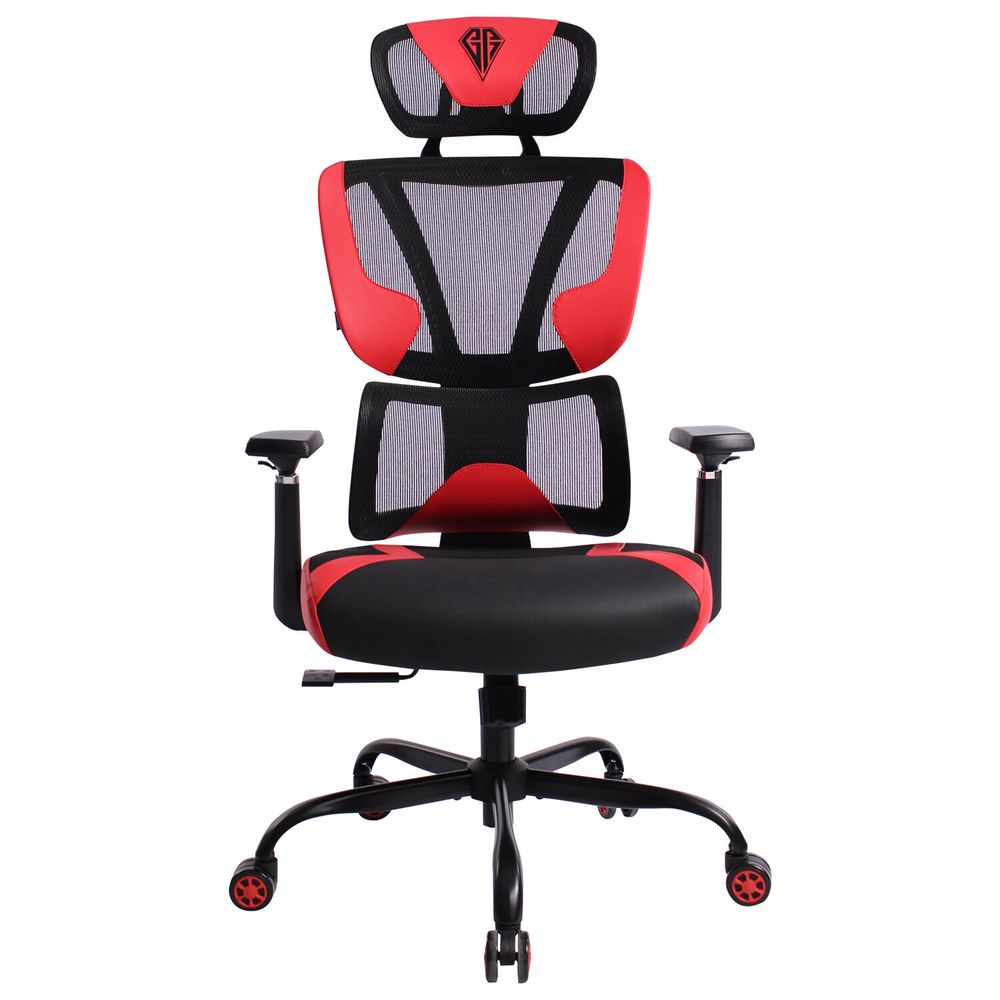 Кресло BRABIX PREMIUM "Toxin GM-520", синхромеханизм, экокожа/сетка/ткань, черное/красное