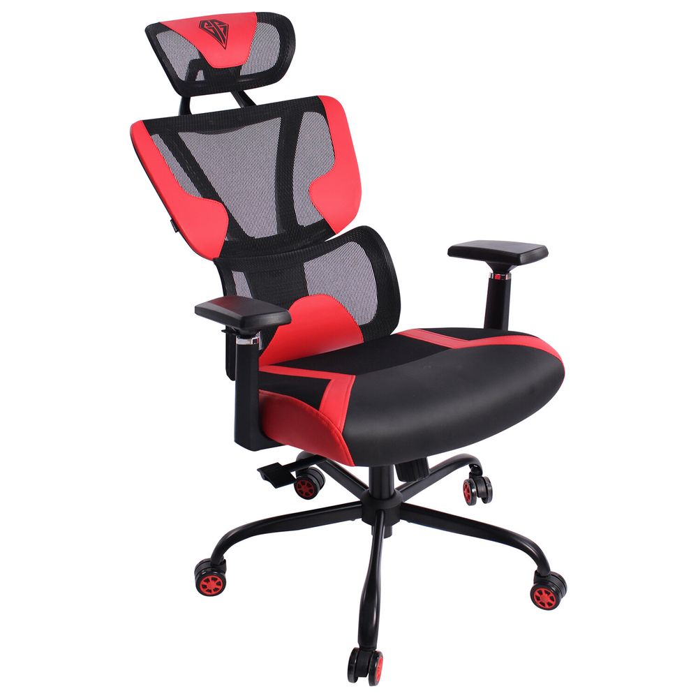 Кресло BRABIX PREMIUM "Toxin GM-520", синхромеханизм, экокожа/сетка/ткань, черное/красное