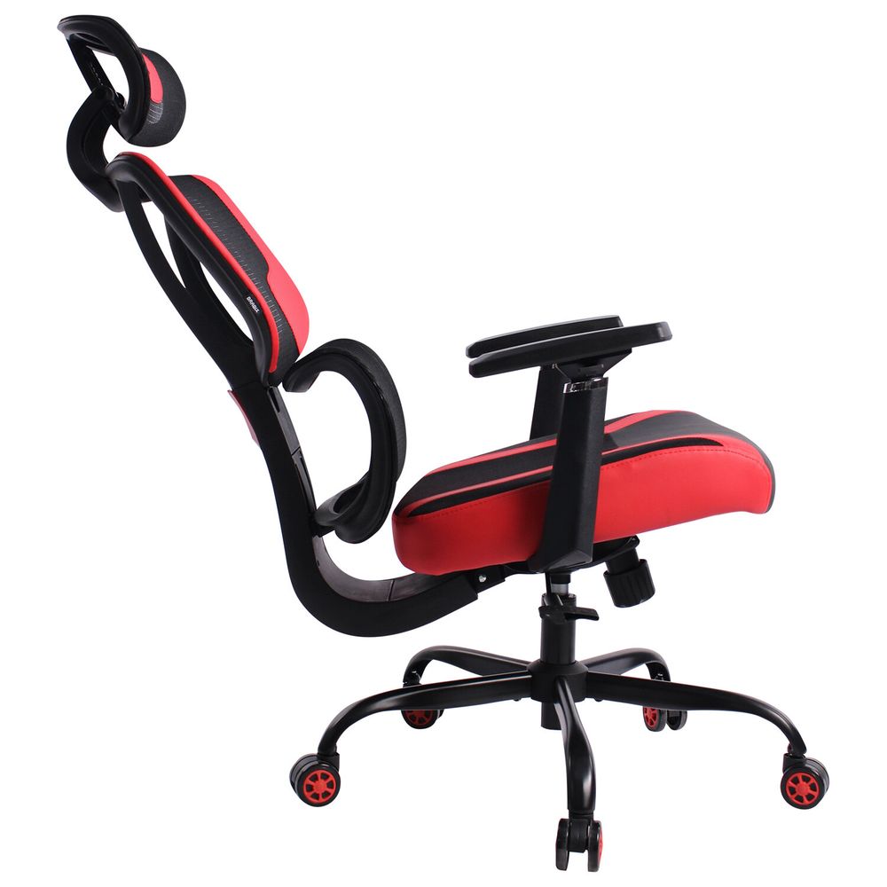 Кресло BRABIX PREMIUM "Toxin GM-520", синхромеханизм, экокожа/сетка/ткань, черное/красное