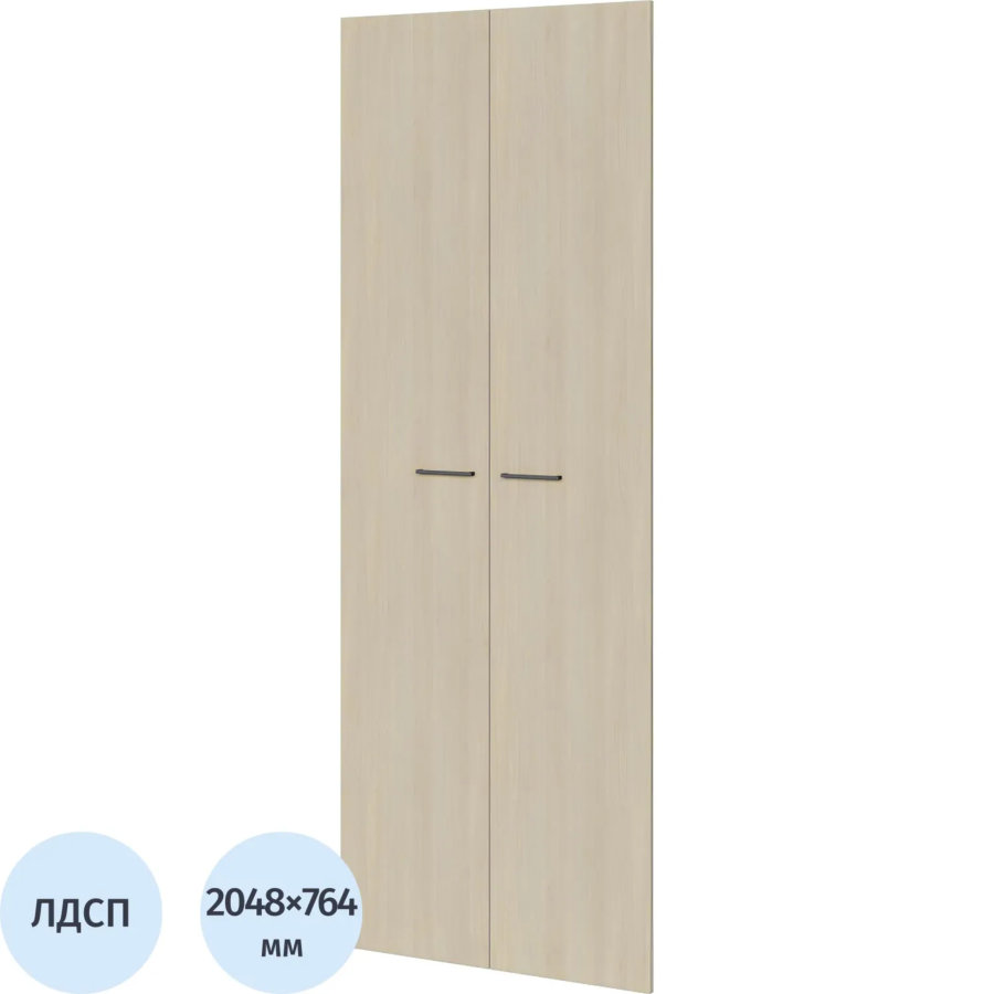 Двери высокие К-Loft (2шт.) 764х2048 дуб скандинавский