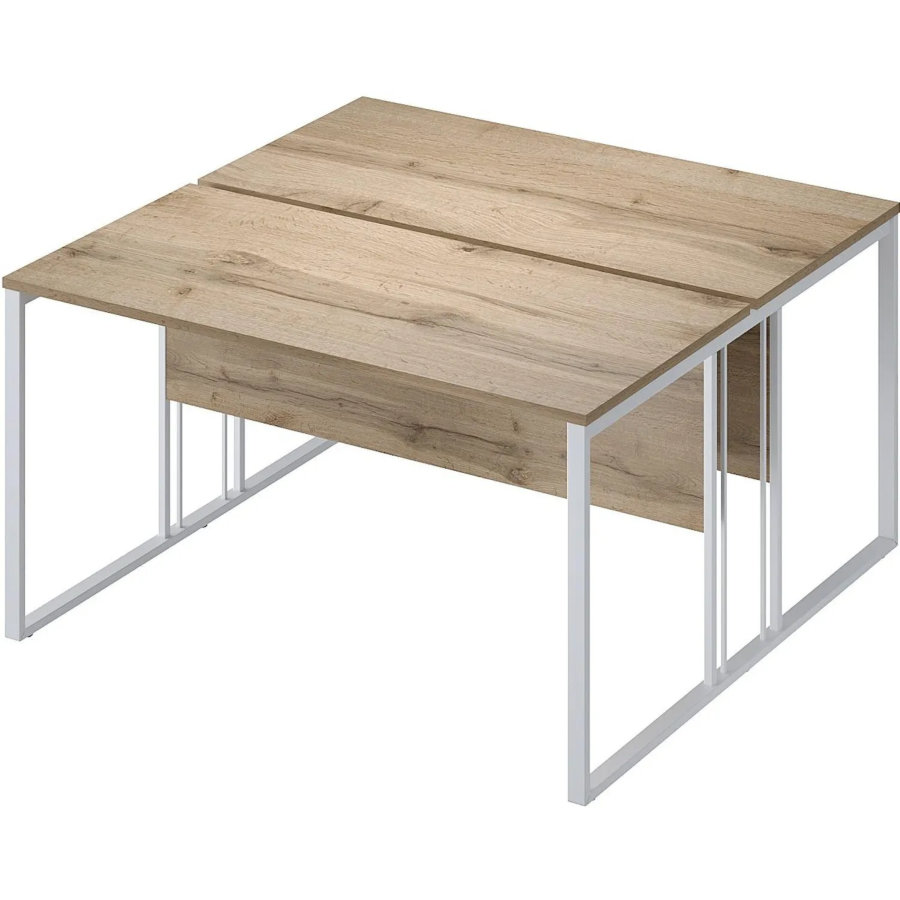 Рабочая станция Комус Мебель К-Loft 1380х1370х752 дуб натуральный/белый