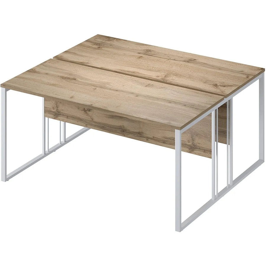 Рабочая станция Комус Мебель К-Loft 1580х1370 дуб натуральный/белый