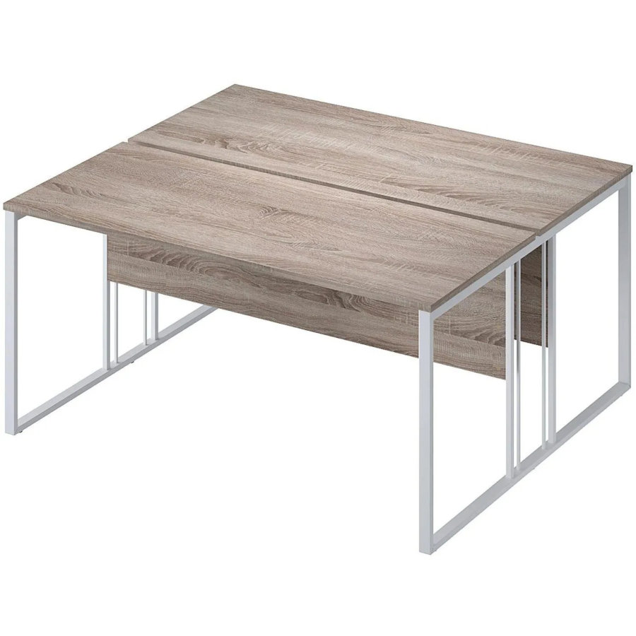Рабочая станция Комус Мебель К-Loft 1580х1370 дуб сонома темный/белый