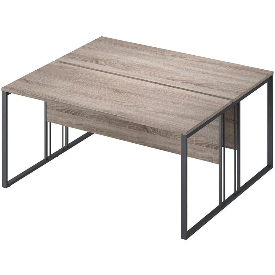 Рабочая станция Комус Мебель К-Loft 1580х1370 дуб сонома темный/черный