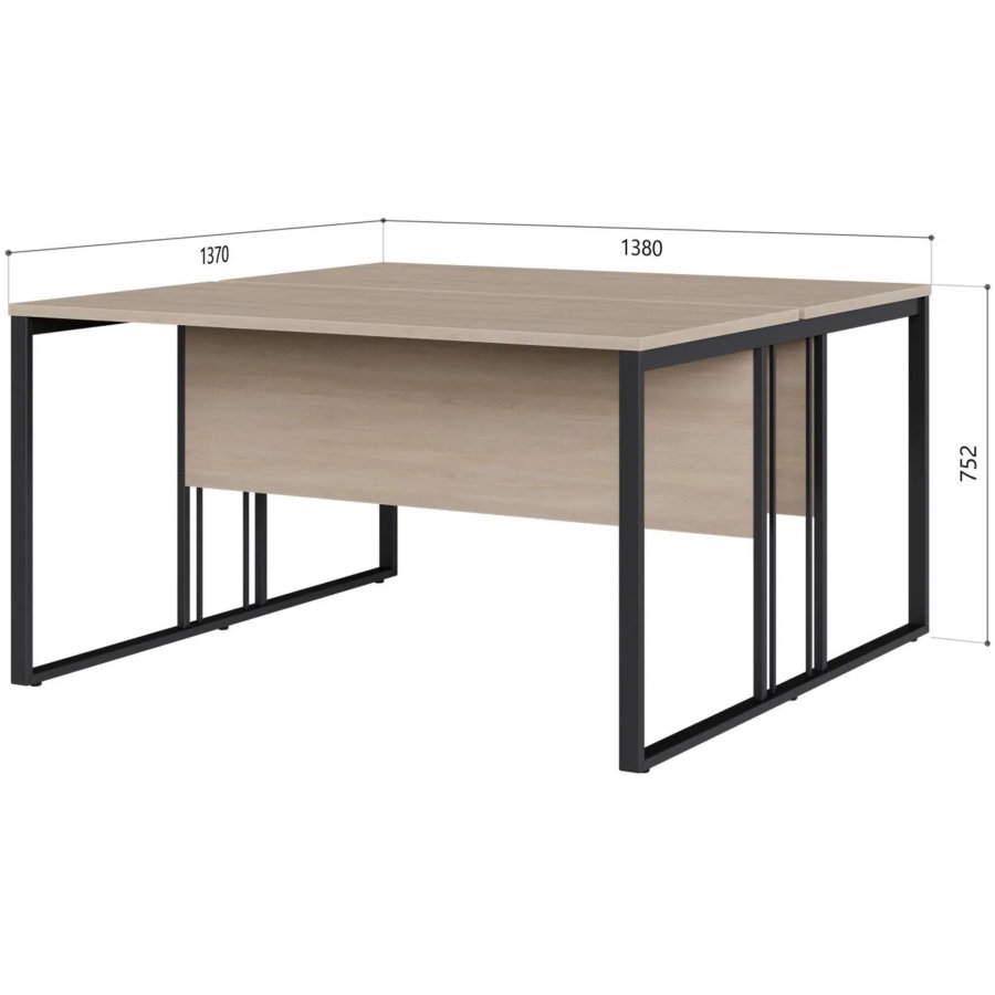 Рабочая станция К-Loft 1380х1370х752 дуб скандинавский/графит