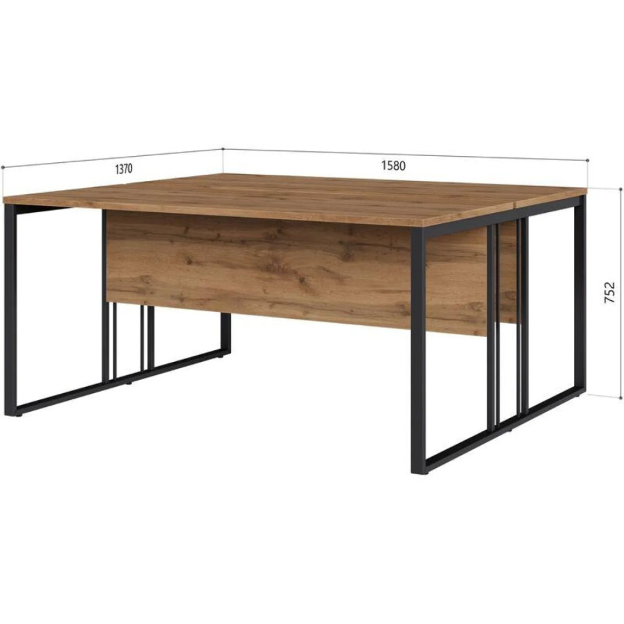 Рабочая станция К-Loft 1580х1370х752 дуб натуральный/графит