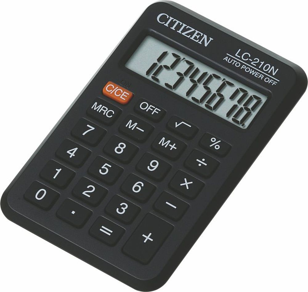 Калькулятор карманный Citizen LC-210N, 8-разрядный, черный