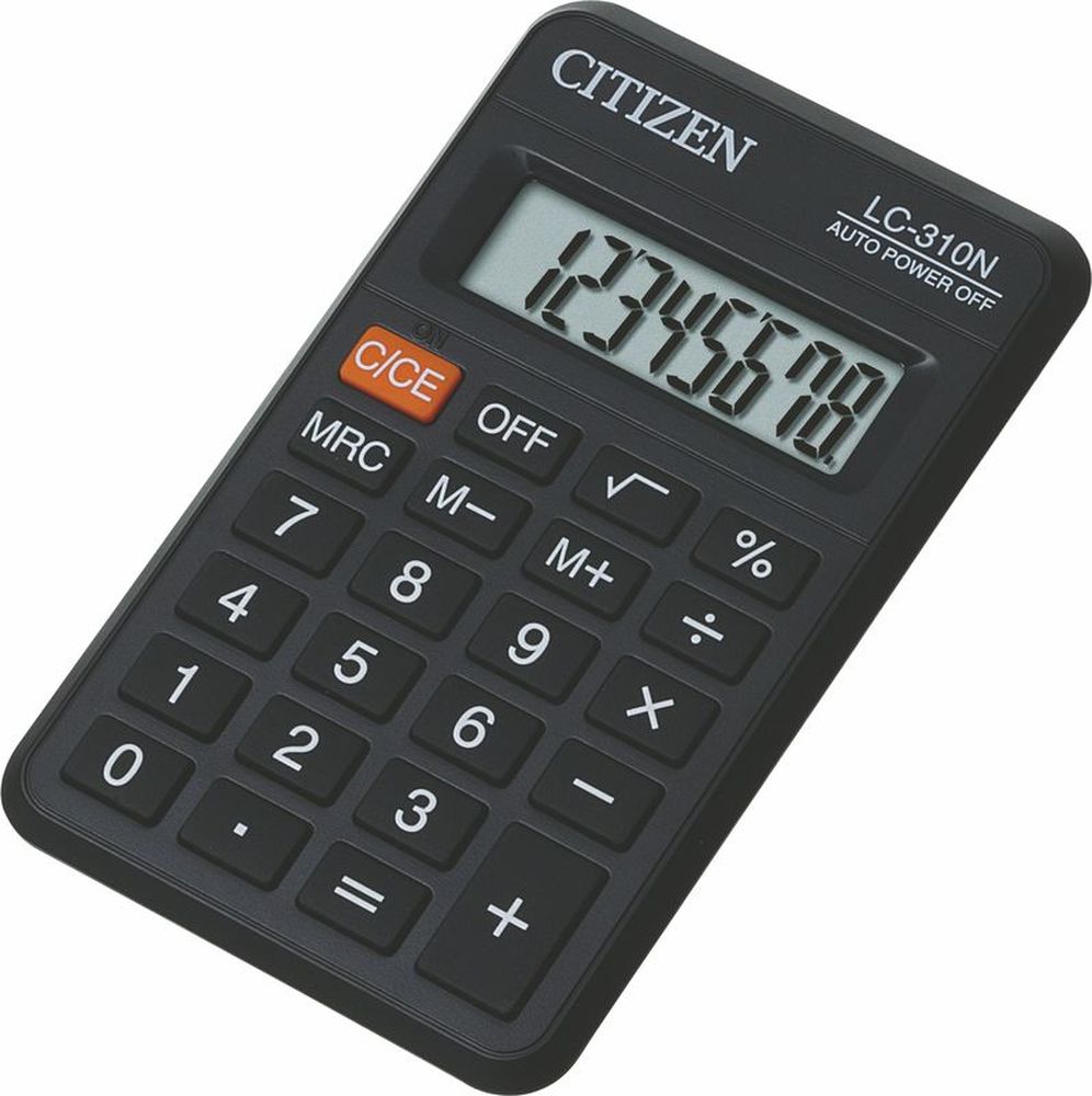 Калькулятор карманный Citizen LC-310N, 8-разрядный, черный