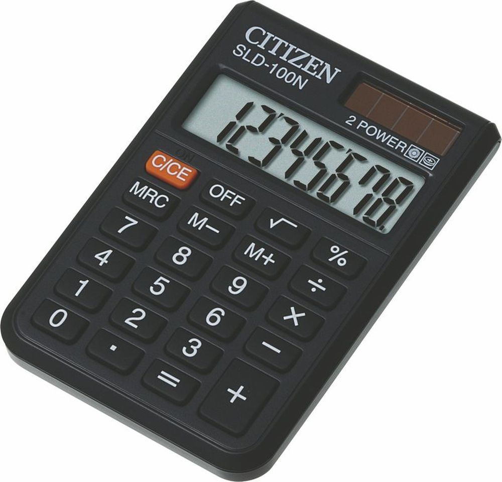 Калькулятор карманный Citizen SLD-100N, 8-разрядный, черный