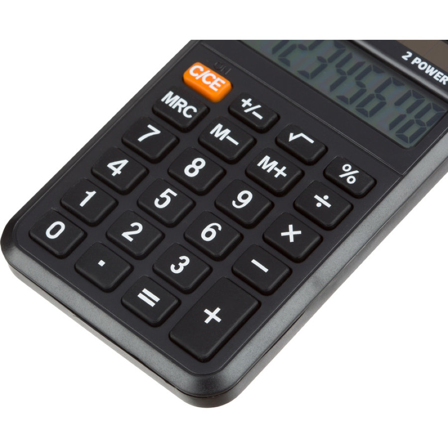 Калькулятор карманный Attache, AEP-100,8р,двойное питание, черн