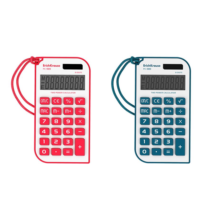 Калькулятор карманный 8-разрядов ErichKrause PC-989 Reef, ассорти 