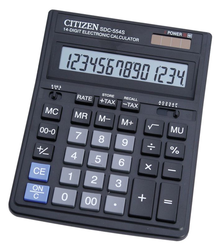 Калькулятор настольный Citizen SDC-554S, 14-разрядный