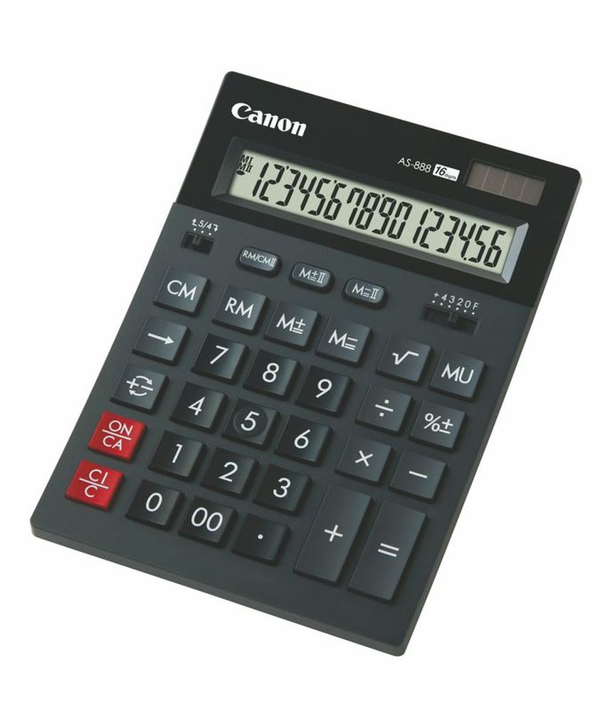 Калькулятор настольный Canon AS-888, 16-разрядный, черный