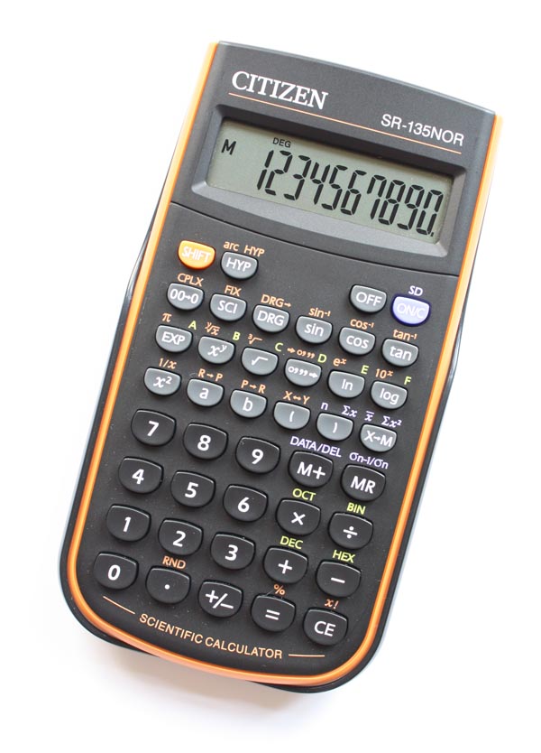 Калькулятор научный, оранжевый CITIZEN SR 135NOR