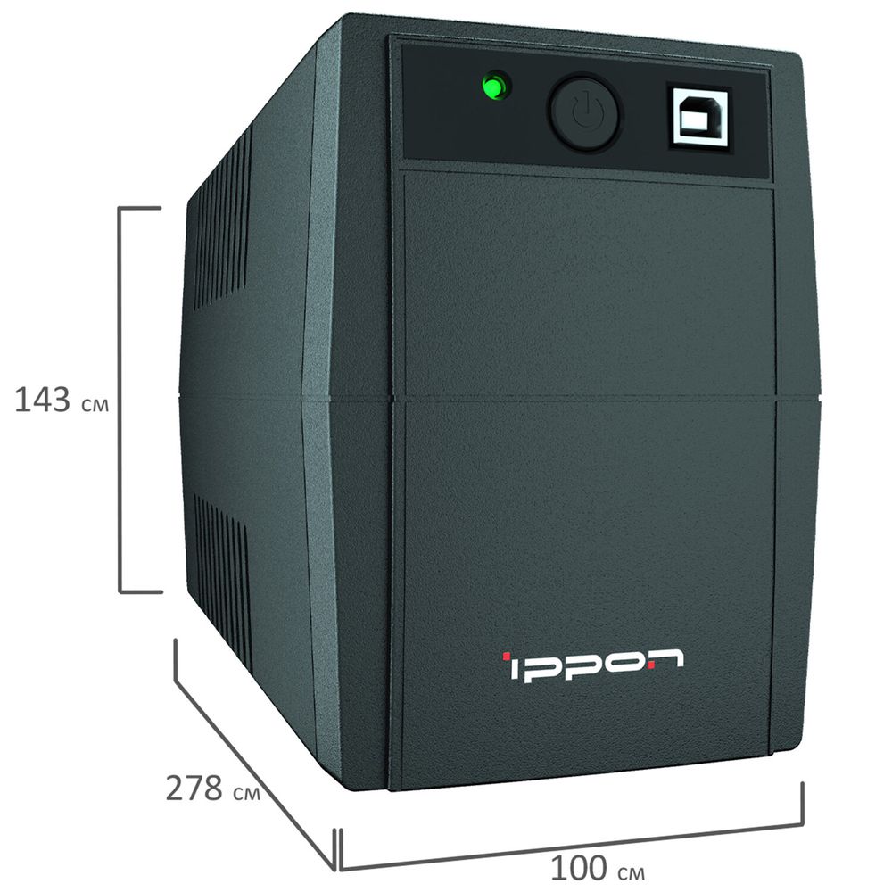 Источник бесперебойного питания IPPON Back Basic 650S Euro, 650VA (360 W), 3 евророзетки