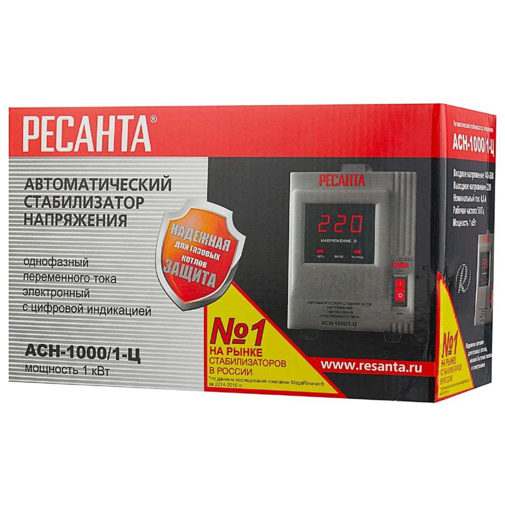 Стабилизатор РЕСАНТА АСН-1000/1-Ц, 1000 Вт