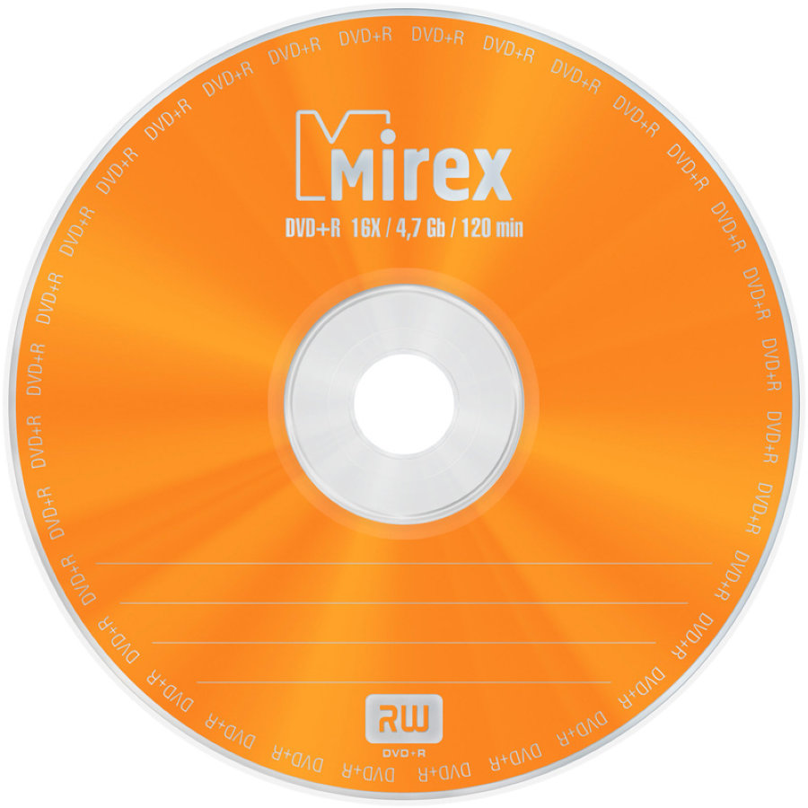 Диск DVD+R Mirex 4.7 ГБ 16x cake box UL130013A1B (50 штук в упаковке) 