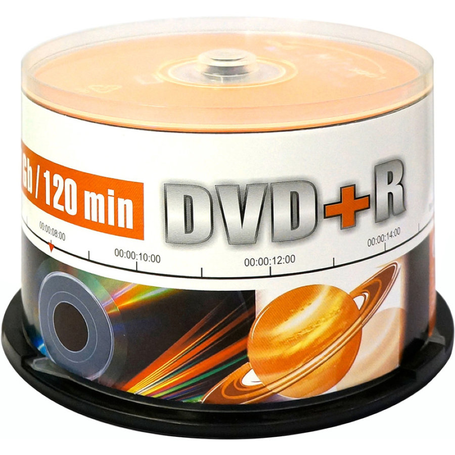 Диск DVD+R Mirex 4.7 ГБ 16x cake box UL130013A1B (50 штук в упаковке) 
