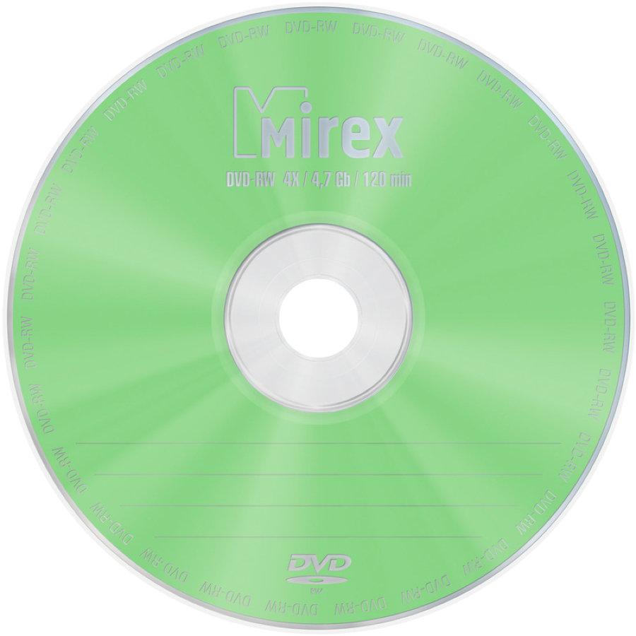 Диск DVD-RW Mirex 4.7 ГБ 4x cake box UL130032A4M, 25 шт/уп 