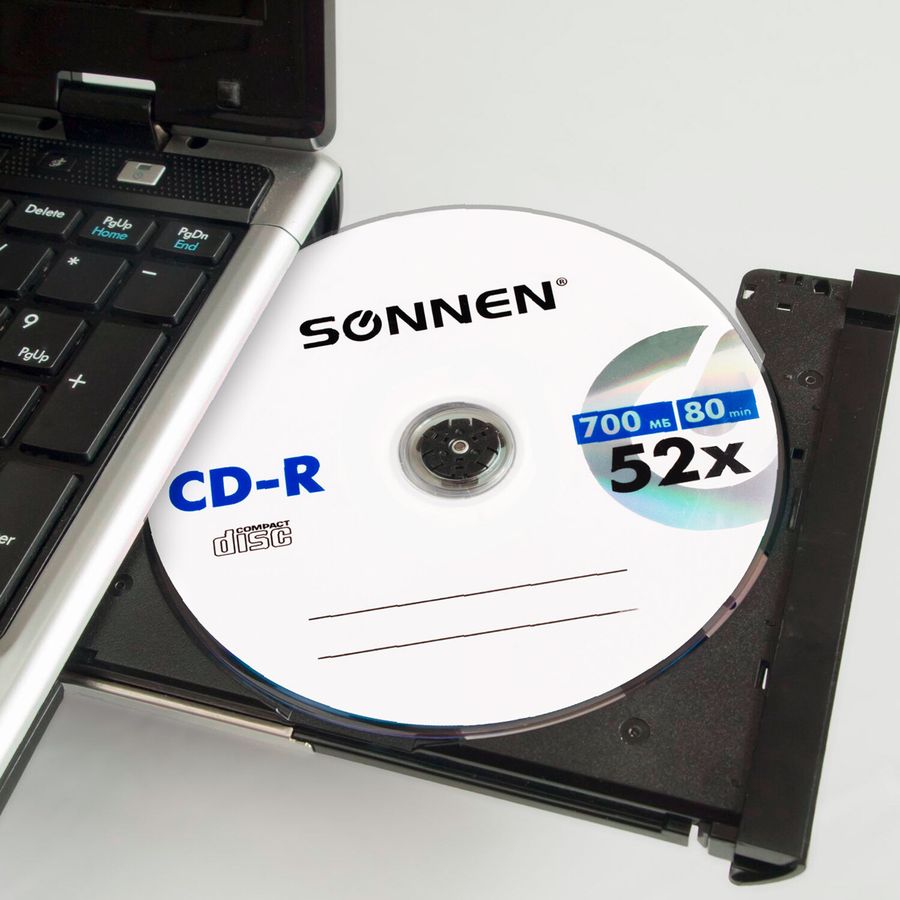 Диски CD-R SONNEN 700 Mb 52x Bulk (термоусадка без шпиля), КОМПЛЕКТ 50 шт.