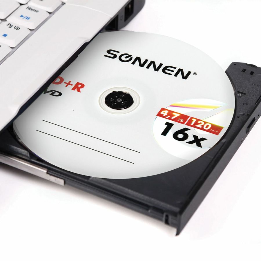 Диски DVD+R SONNEN, 4,7 Gb, 16x, Cake Box (упаковка на шпиле), КОМПЛЕКТ 25 шт.