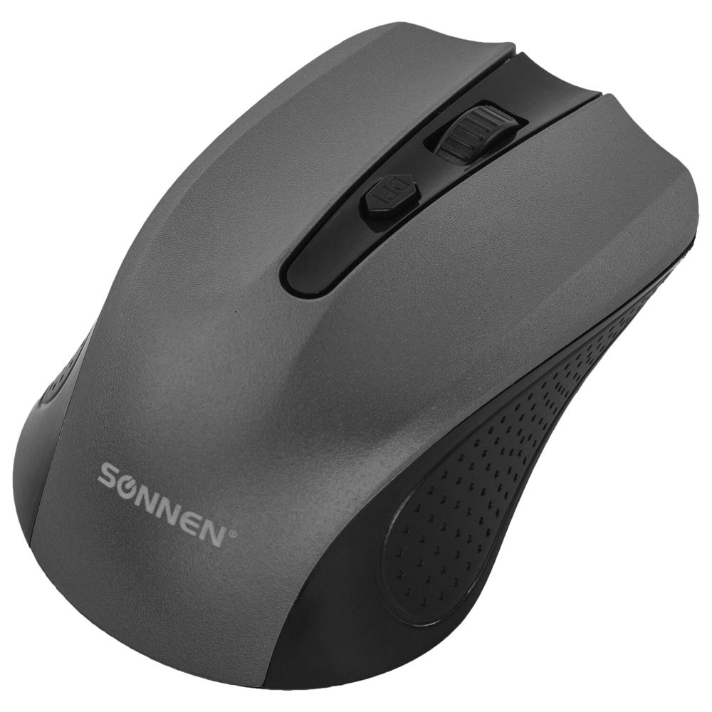 Мышь беспроводная SONNEN V99, USB, 1000/1200/1600 dpi, 4 кнопки, оптическая, серая