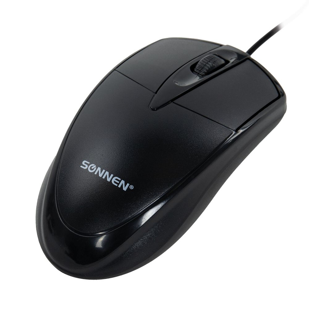 Мышь проводная SONNEN B61, USB, 1600 dpi, 2 кнопки + колесо-кнопка, оптическая, черная