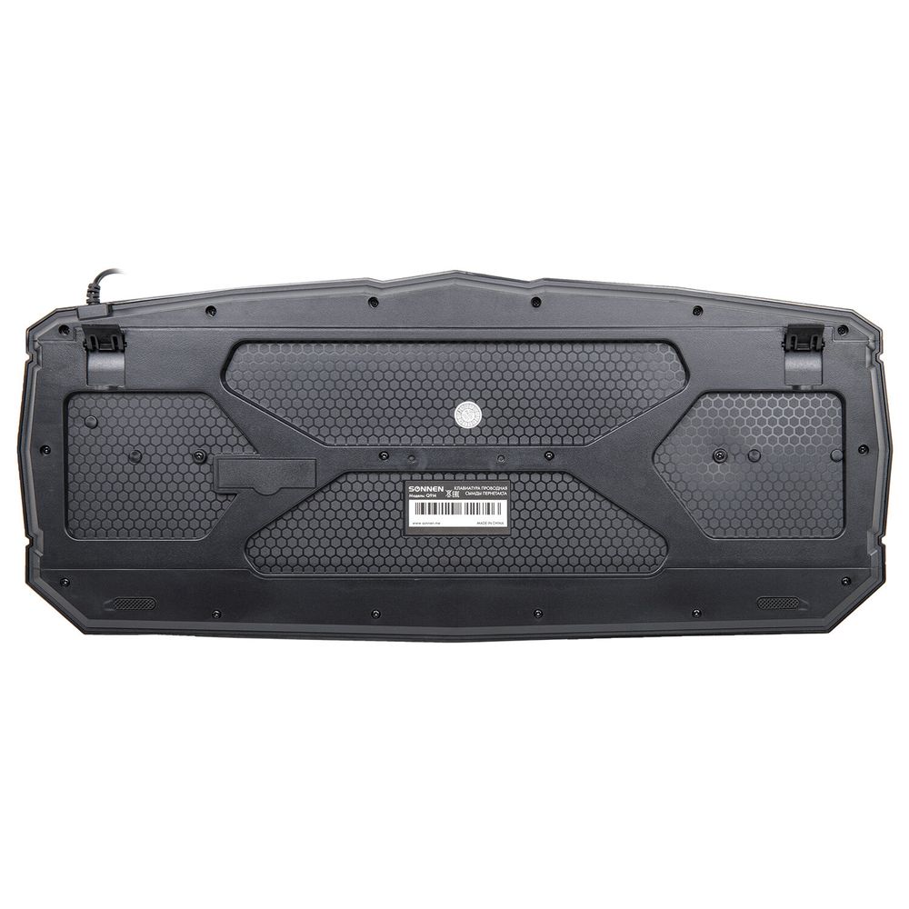 Клавиатура проводная SONNEN Q9M, USB, 104 клавиши + 10 мультимедийных, RGB, черная