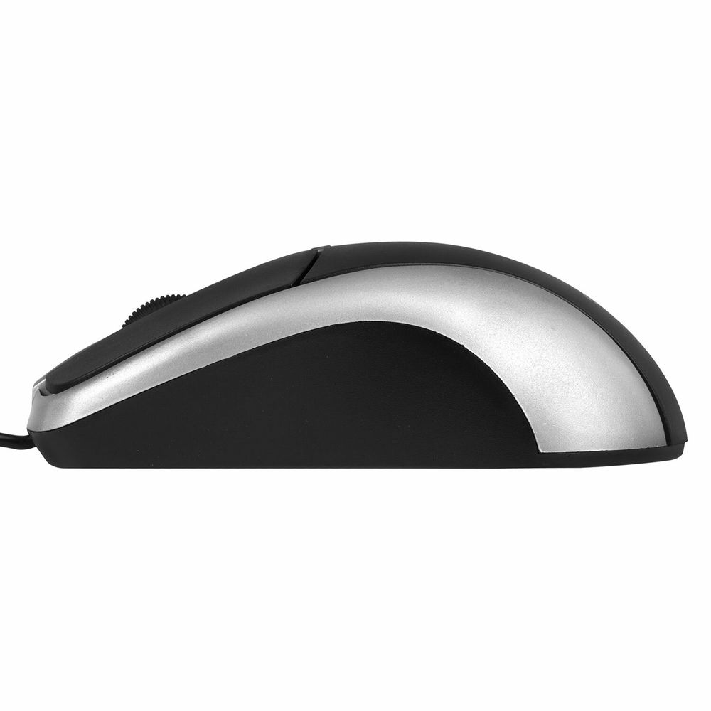 Набор проводной SONNEN KB-S110, USB, клавиатура 113 клавиш, мышь 3 кнопки, 1000 dpi, черный/серебристый