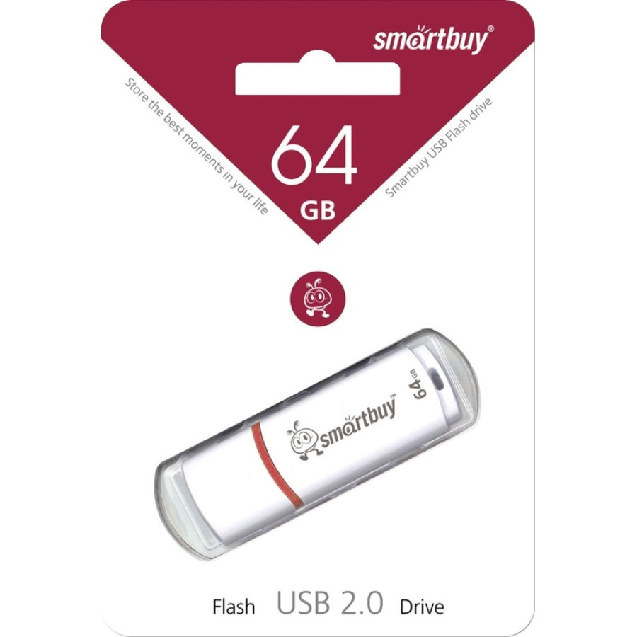 Флешка USB 2.0 64 ГБ SmartBuy Crown (SB64GBCRW-W)