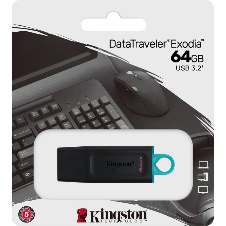 Флешка USB 3.0 64 ГБ Kingston DataTraveler ExodiaG1 (DTX/64GB)