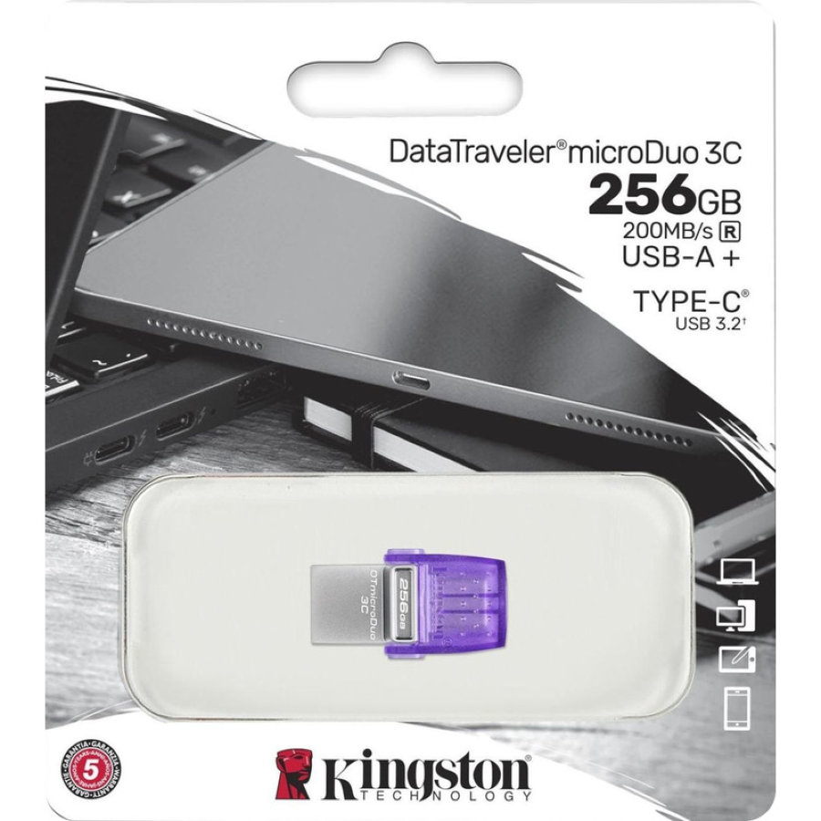 Флешка USB 3.2 256 ГБ Kingston Microduo 3C G3 (DTDUO3CG3/256GB)